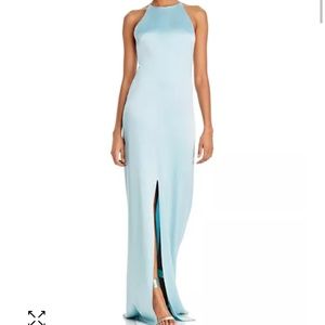 Alice + Olivia Ettley Halter Gown in Powder Blue Size 2